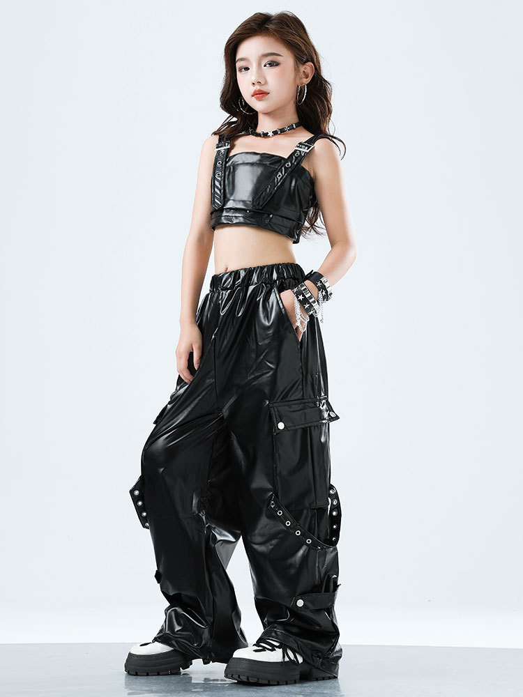 Kid Kpop Hip Hop Kleding Zwart - Suspender Tank Top recensie en prijs
